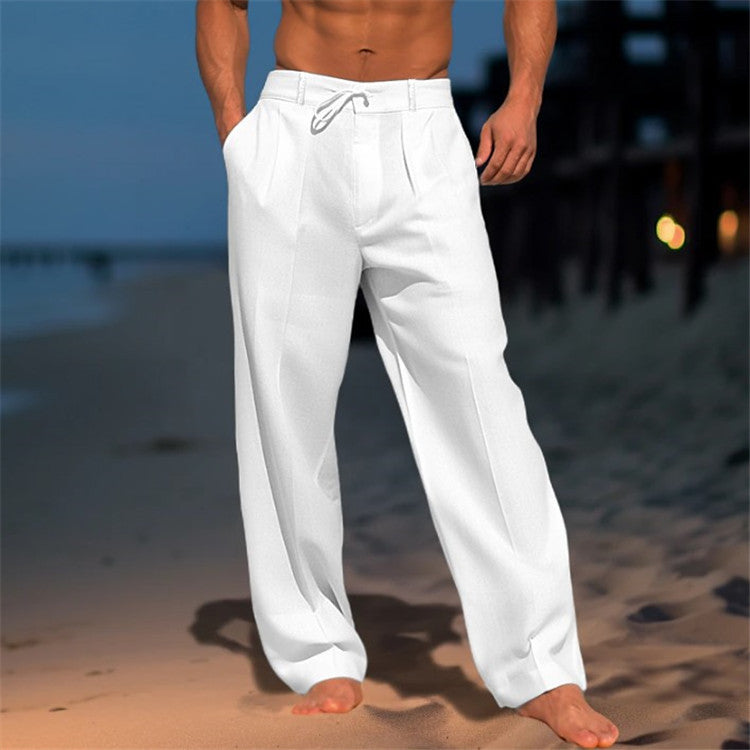 🏖️👖 【Reducere de vară – 50% 🔥】【S–3XL】😍 Pantaloni lejeri de in pentru bărbați, mărimi mari, comozi și respirabili, ideali pentru fiecare zi și vacanță