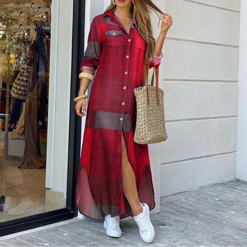💃💖【50% popusta 🔥】【S–5XL】😍 Nova košulja-haljina s dugim rukavima u velikim veličinama, moderan stil, dostupna u 11 boja