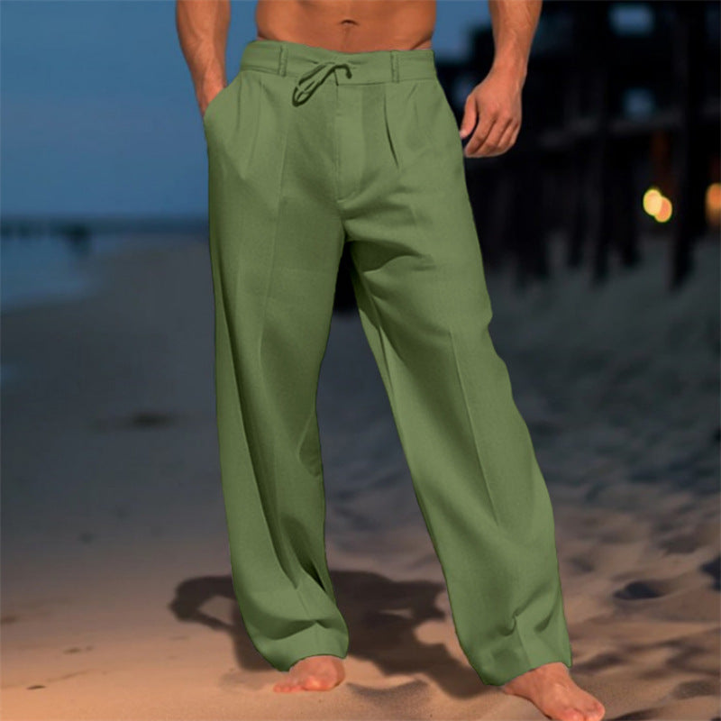 🏖️👖 【Reducere de vară – 50% 🔥】【S–3XL】😍 Pantaloni lejeri de in pentru bărbați, mărimi mari, comozi și respirabili, ideali pentru fiecare zi și vacanță