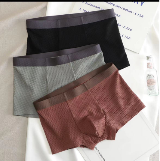 🎁【1 set od 3 komada 🔥🔥】Ljetne muške bešavne bokserice od ledene svile