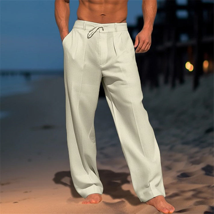 🏖️👖 【Reducere de vară – 50% 🔥】【S–3XL】😍 Pantaloni lejeri de in pentru bărbați, mărimi mari, comozi și respirabili, ideali pentru fiecare zi și vacanță