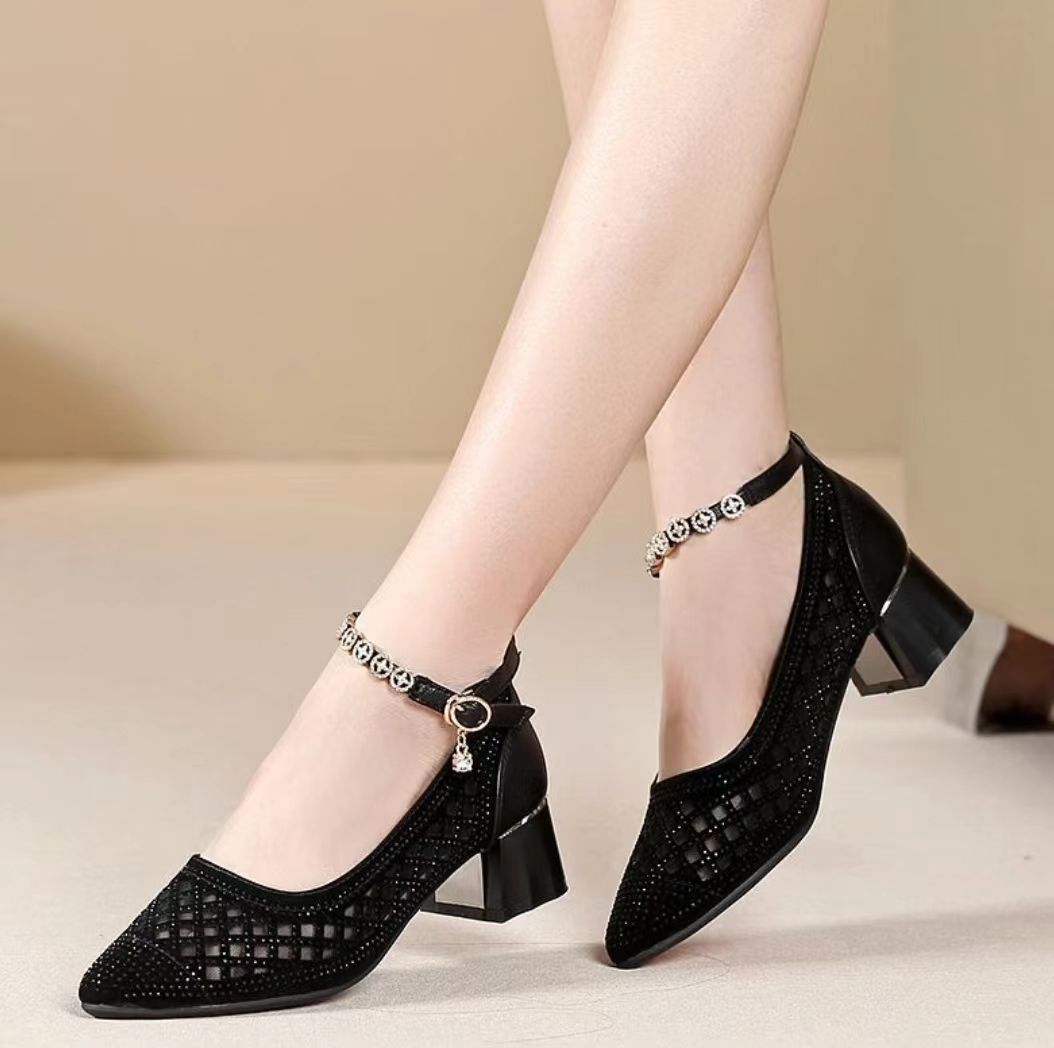 ✨✨【50% zniżki 🔥】【35-40】Sandały damskie na wysokim obcasie z kryształkami