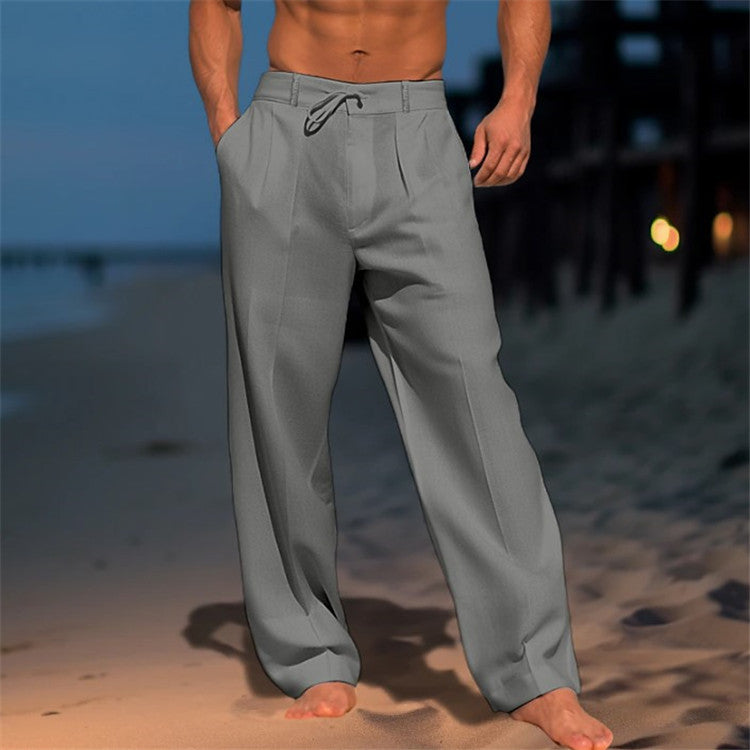 🏖️👖 【Reducere de vară – 50% 🔥】【S–3XL】😍 Pantaloni lejeri de in pentru bărbați, mărimi mari, comozi și respirabili, ideali pentru fiecare zi și vacanță