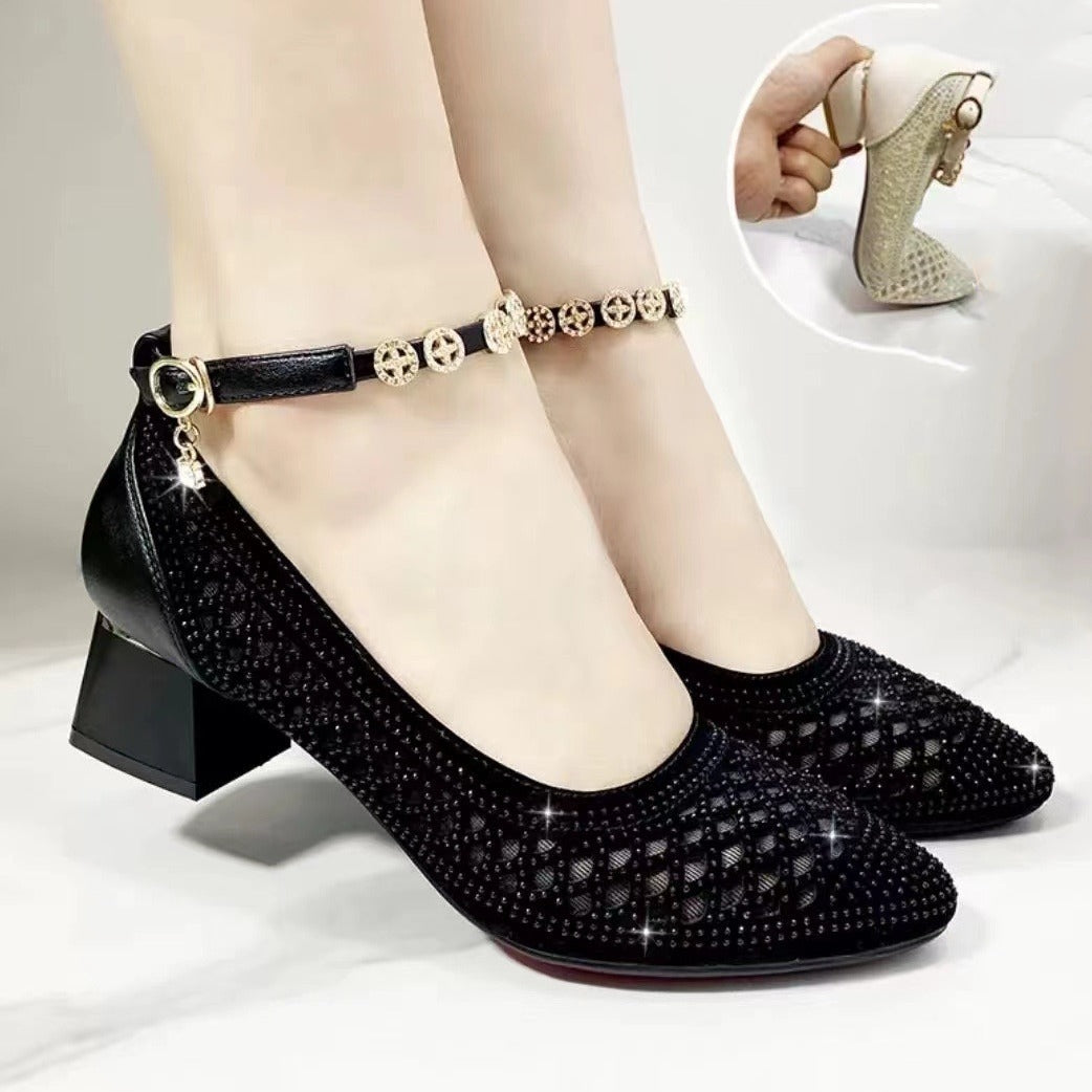 ✨✨【50% zniżki 🔥】【35-40】Sandały damskie na wysokim obcasie z kryształkami