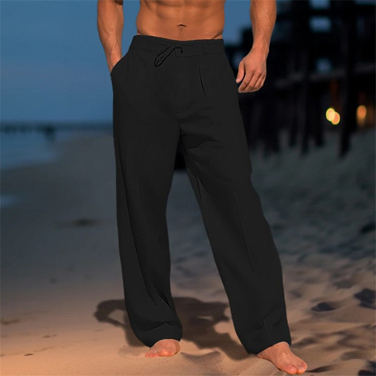 🏖️👖 【Reducere de vară – 50% 🔥】【S–3XL】😍 Pantaloni lejeri de in pentru bărbați, mărimi mari, comozi și respirabili, ideali pentru fiecare zi și vacanță