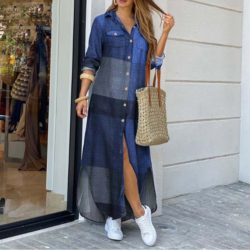 💃💖【50% popusta 🔥】【S–5XL】😍 Nova košulja-haljina s dugim rukavima u velikim veličinama, moderan stil, dostupna u 11 boja
