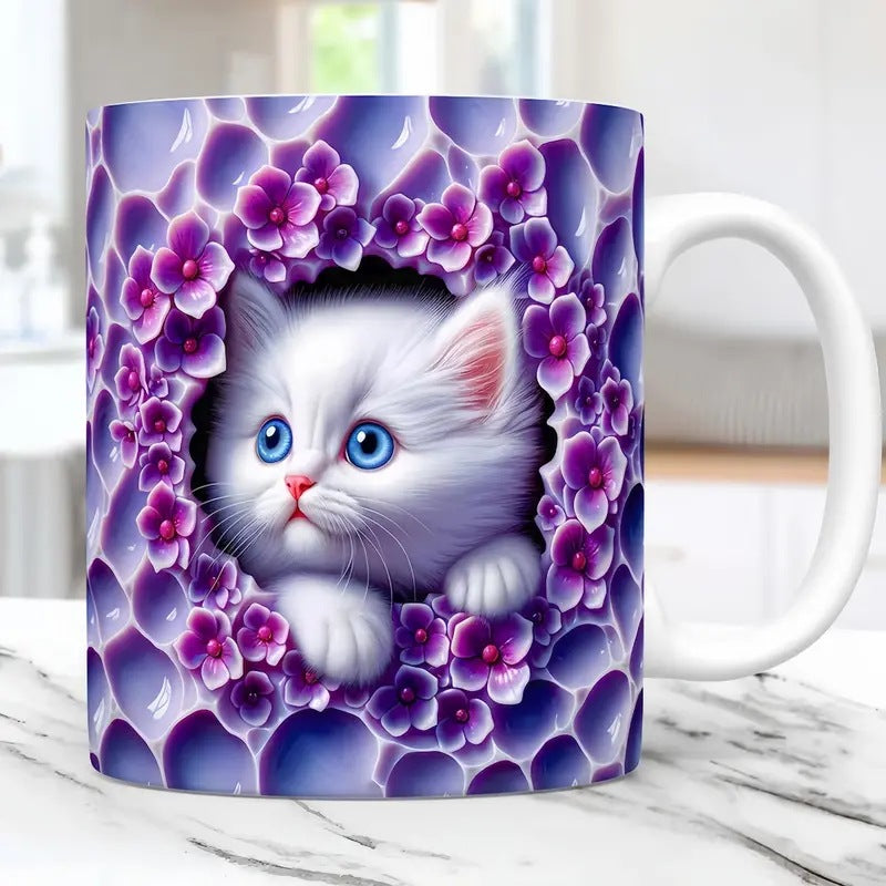 🐱【Kup 1, otrzymaj 1 gratis ✨】Kubek z kotem na kawę/wodę 📦Darmowa dostawa – dostępne