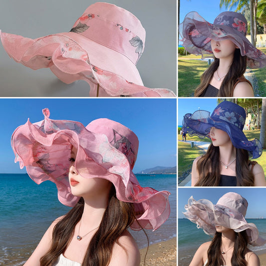 👒【Kup 1, otrzymaj 1 gratis ✨】Letni damski kapelusz plażowy z bawełny i lnu, dwustronny