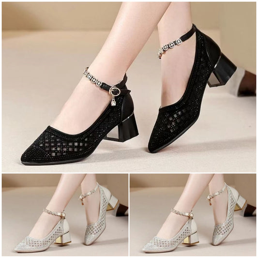 ✨✨【50% zniżki 🔥】【35-40】Sandały damskie na wysokim obcasie z kryształkami