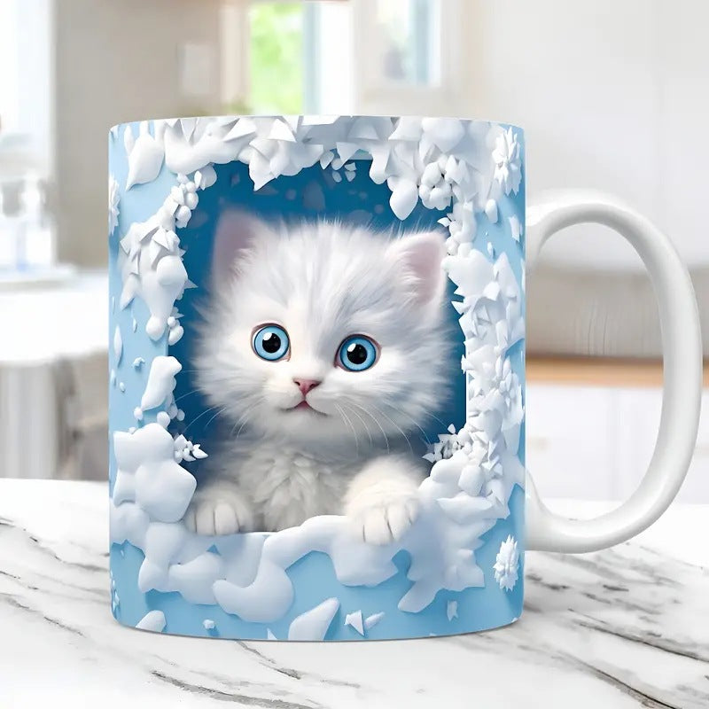 🐱【Kup 1, otrzymaj 1 gratis ✨】Kubek z kotem na kawę/wodę 📦Darmowa dostawa – dostępne