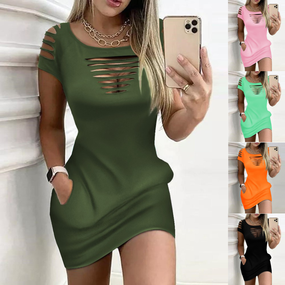 🥰【Ograniczona promocja -49%🔥】【XS–8XL】Letnia sukienka 2025 z okrągłym dekoltem i modnym ażurowym wzorem – pełna gama rozmiarów