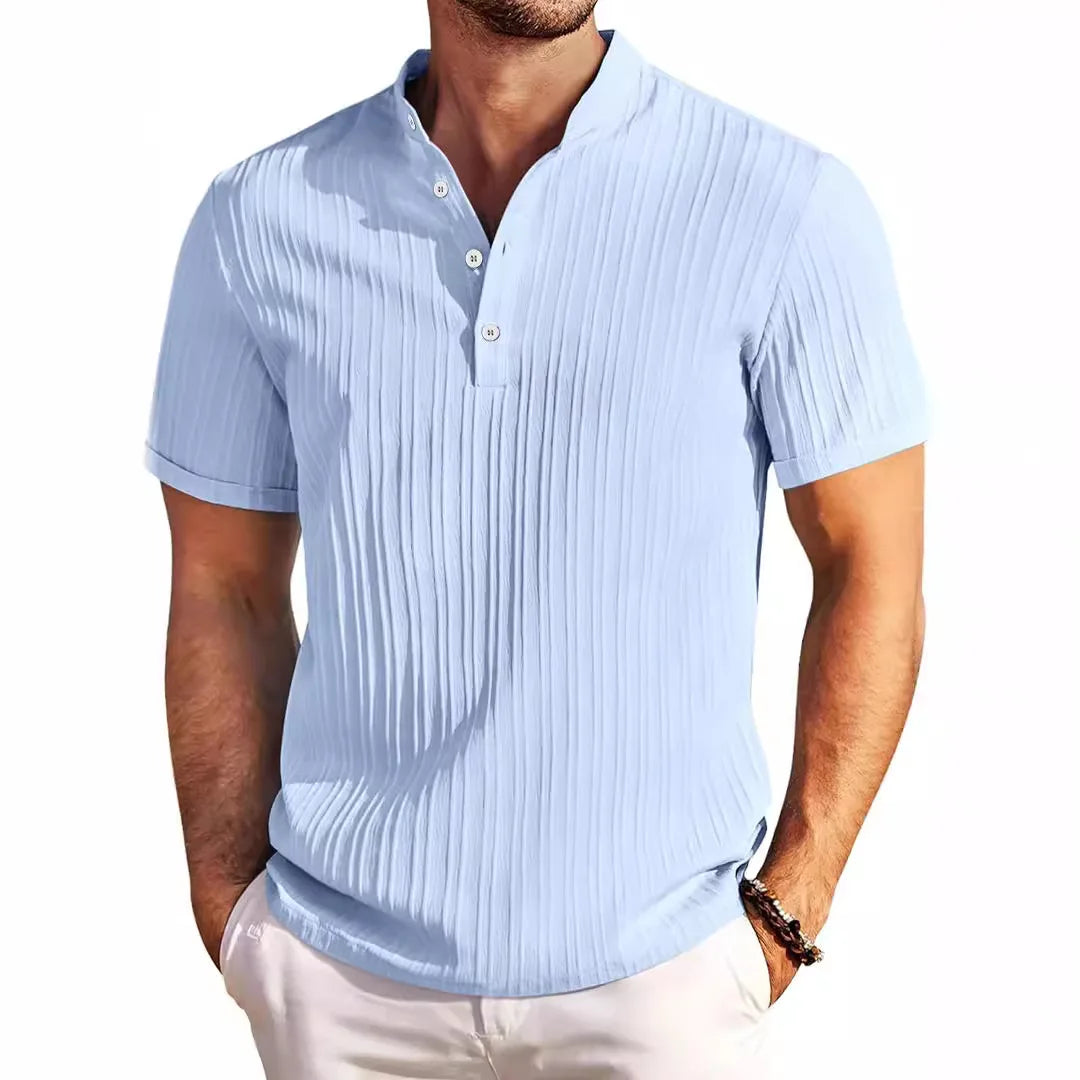 🔥【Ograničeni popust 🔥】Ležerna retro muška henley košulja od pamuka i lana